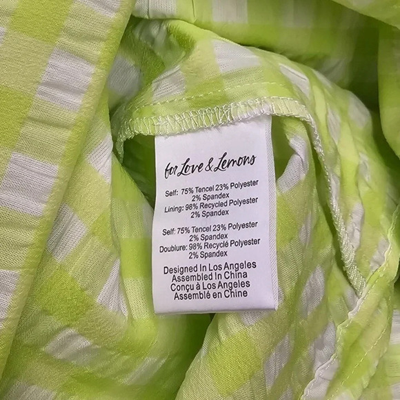 For Love & Lemons Maureen Midi Dress Size XS Gingham Tie  Side Textured - Picture 7 of 12